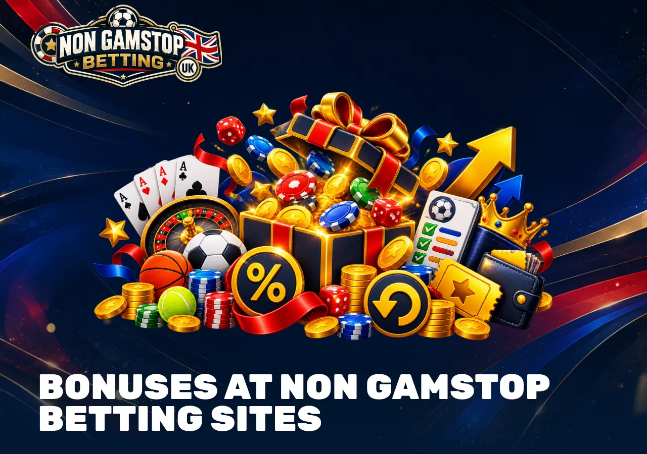 Bonuses at non GamStop betting sites with promotions, rewards and offers for sports and casino players.