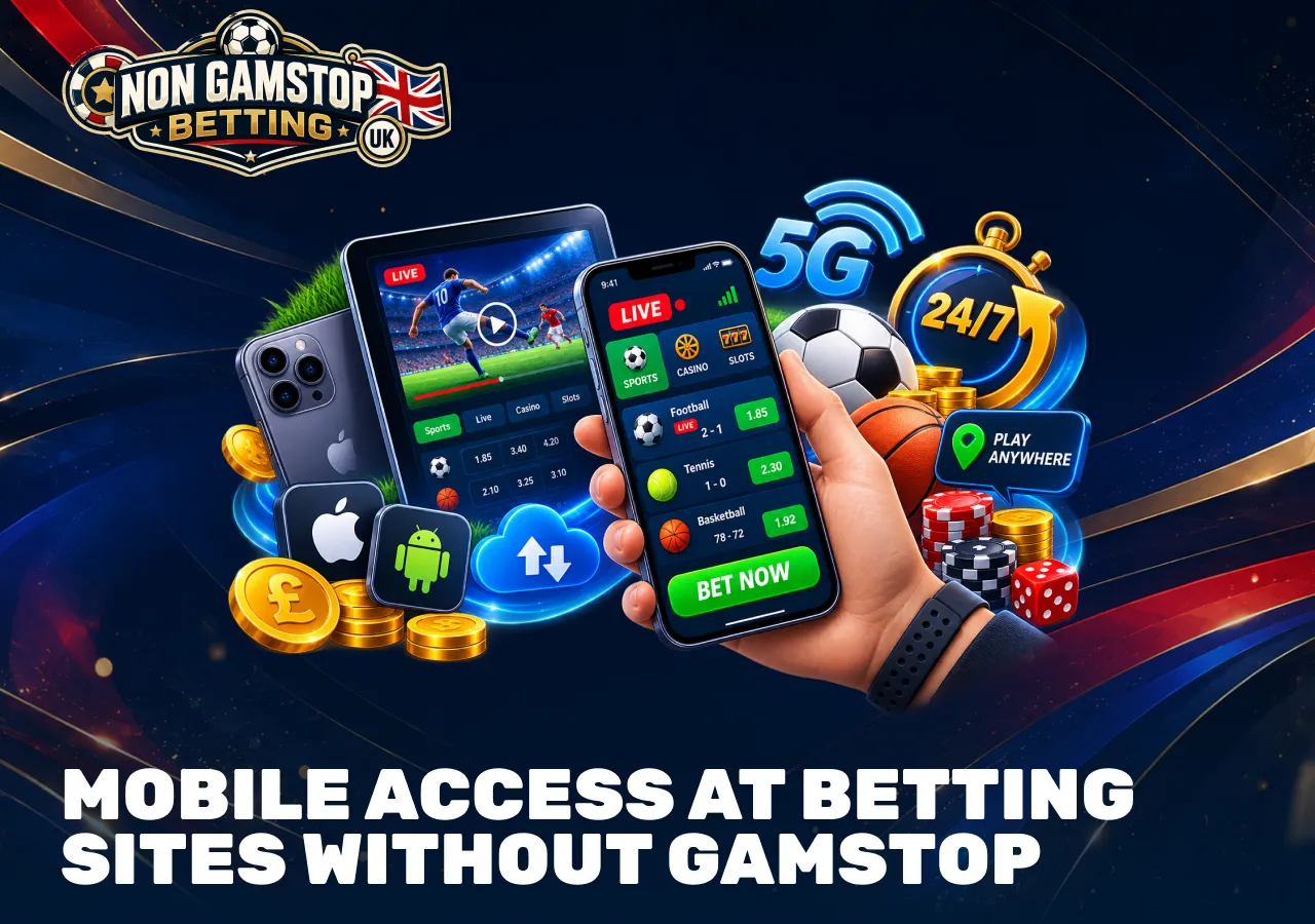 Mobile access at betting sites without GamStop for sports betting and casino games on smartphones and tablets.